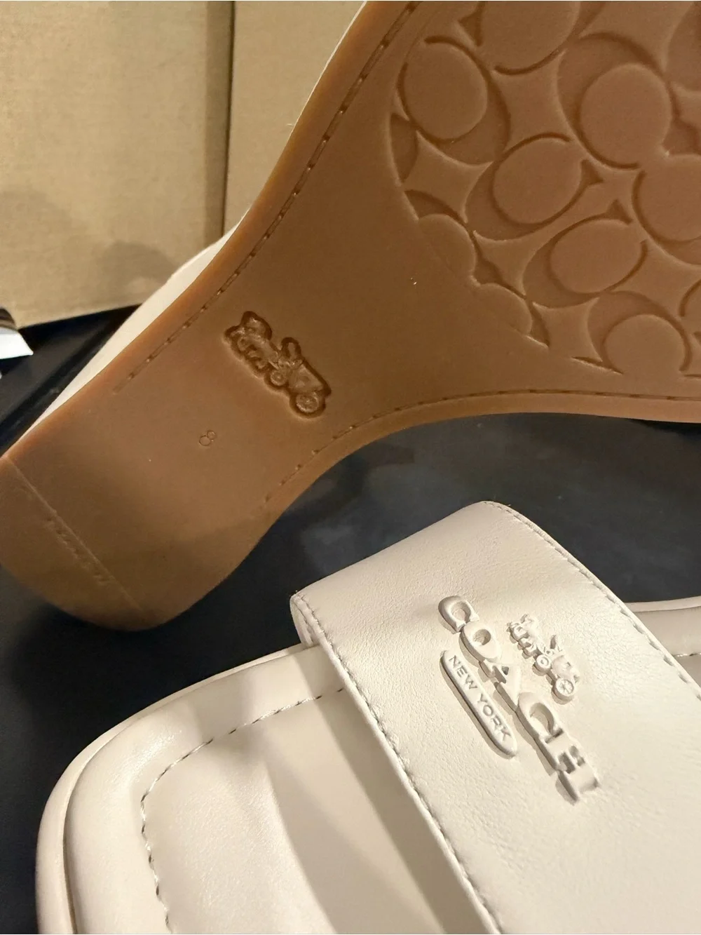 Coach Cream Platform Sandals